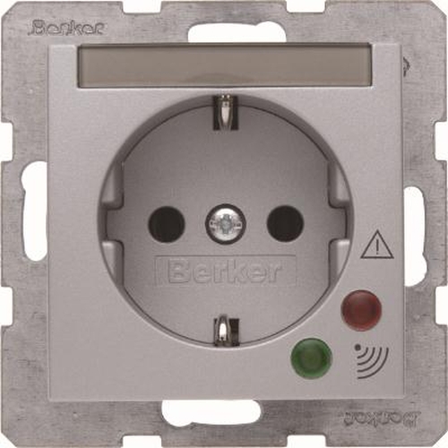 Berker 41081404 Steckdose SCHUKO mit Überspannungsschutz B.7 Alu, Matt