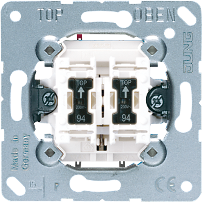 JUNG 535U5 Doppeltaster-Einsatz mit Beleuchtung 2-Schliesser JUNG 535U5 Doppeltaster-Einsatz mit Beleuchtung 2-Schliesser