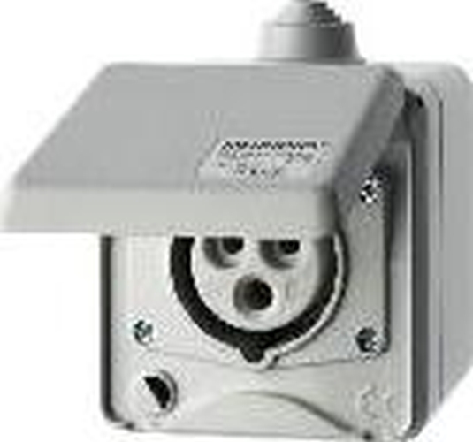 Berker 558101 CEE Steckdose 3-polig Ap 16 A mit Klappdeckel Verbindungssysteme Lichtgrau Berker 558101 CEE Steckdose 3-polig Ap 16 A mit Klappdeckel Verbindungssysteme Lichtgrau