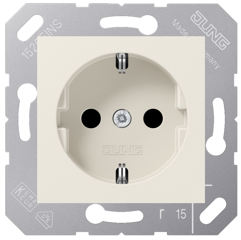 JUNG CD5120BFKI Steckdosen-Einsatz mit EBS Cremeweiß JUNG CD5120BFKI Steckdosen-Einsatz mit EBS Cremeweiß