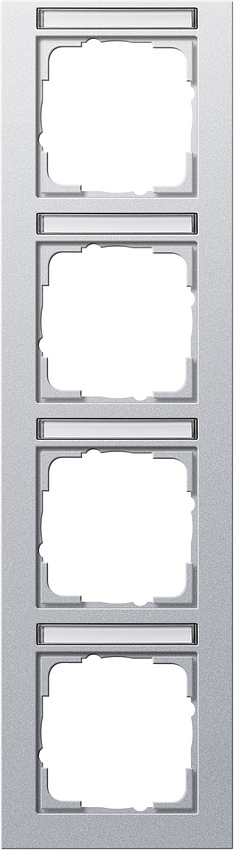 GIRA 111425 Rahmen 4-Fach mit Beschriftungsfeld Senkrecht E2 Farbe-Alu GIRA 111425 Rahmen 4-Fach mit Beschriftungsfeld Senkrecht E2 Farbe-Alu