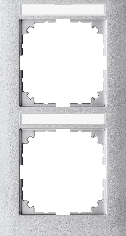 Merten MEG4022-3660 Rahmen 2-Fach mit Beschriftungsträger senkrechte M- Pure Aluminium