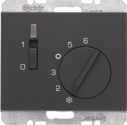 Berker 20317106 Temp.-Regler 24 V m. Öffner, Z.-Stk., Wippsch. u. LED K.1 Anthrazit, Matt Berker 20317106 Temp.-Regler 24 V m. Öffner, Z.-Stk., Wippsch. u. LED K.1 Anthrazit, Matt