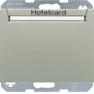 Berker 16417114 Relais-Schalter mit Zentralstück für Hotelcard Berker K.1/K.5 Edelstahl,Lackiert