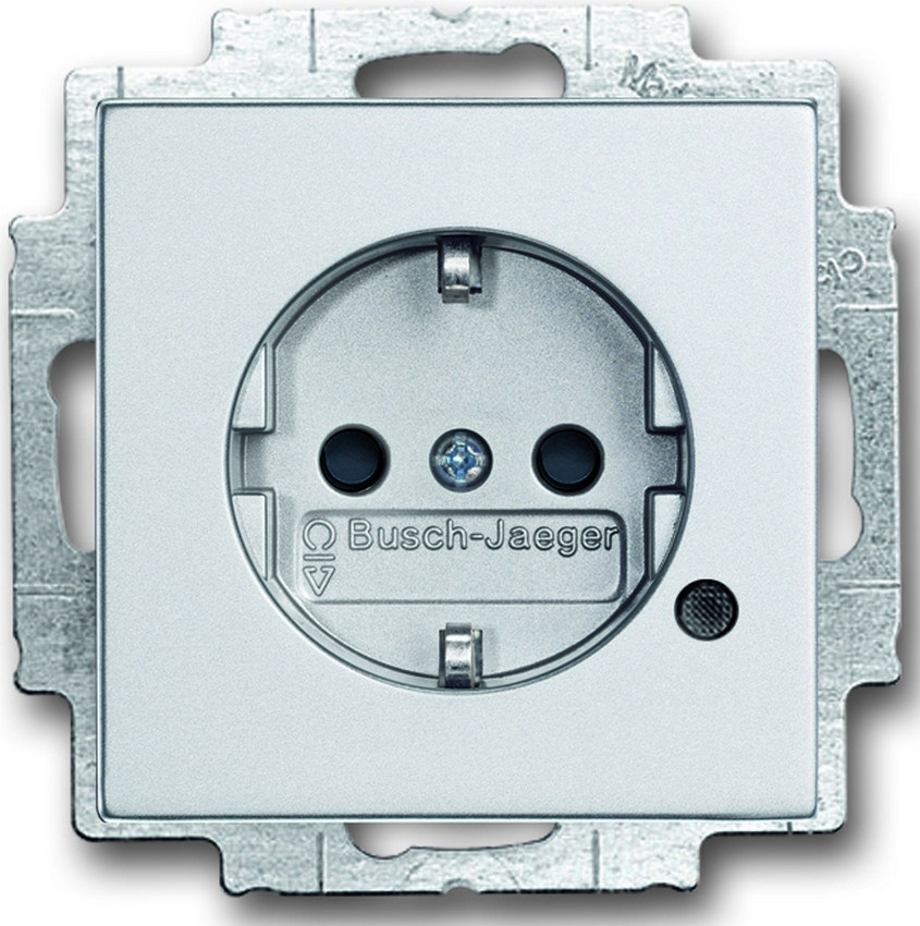 Busch-Jaeger 20EUCBL-83 Steckdosen Einsatz mit LED Kontrolllicht Alusilber Busch-Jaeger 20EUCBL-83 Steckdosen Einsatz mit LED Kontrolllicht Alusilber