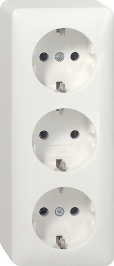 GIRA 078913 AP Schuko-Dreifachsteckdosen-Einsatz Reinweiß GIRA 078913 AP Schuko-Dreifachsteckdosen-Einsatz Reinweiß