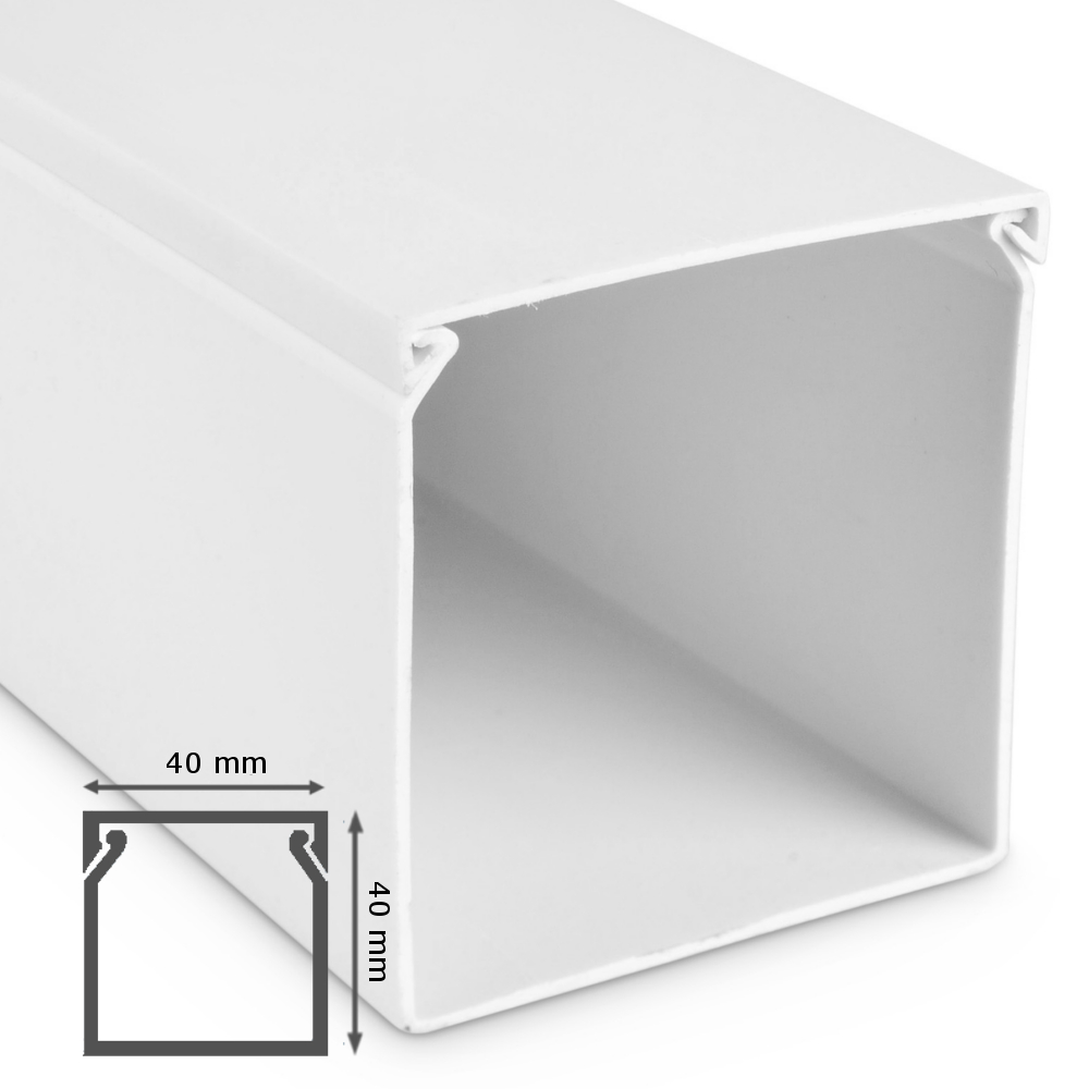 Kabelkanal 40x40x1900mm Weiß