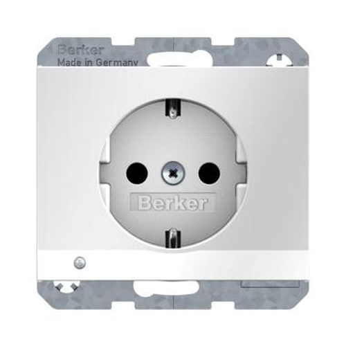 Berker 41097009 Steckdose-SCHUKO mit LED-Orientierungslicht K.1 Polarweiß, Glänzend