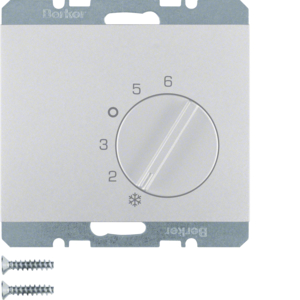 Berker Temperaturregler mit Wechsler und Zentralstück K.5 Alu