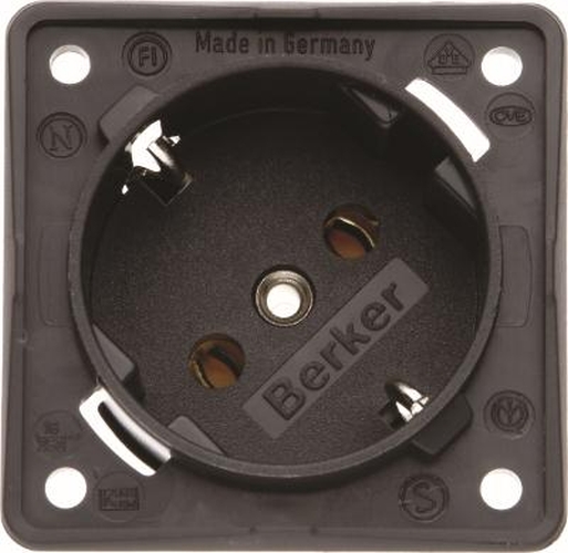 Berker 841852525 Steckdose SCHUKO 45°, mit Schraubklemmen, Integro Modul-Einsätze, Anthrazit M. Berker 841852525 Steckdose SCHUKO 45°, mit Schraubklemmen, Integro Modul-Einsätze, Anthrazit M.