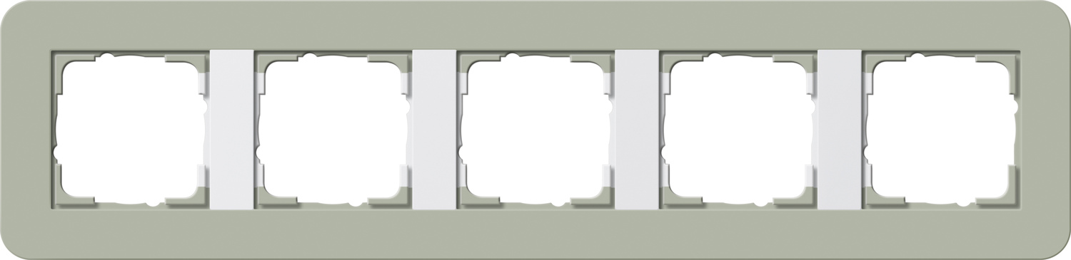 Gira 0215415 5-Fach Rahmen E3 Graugrün-Reinweiß Glänzend