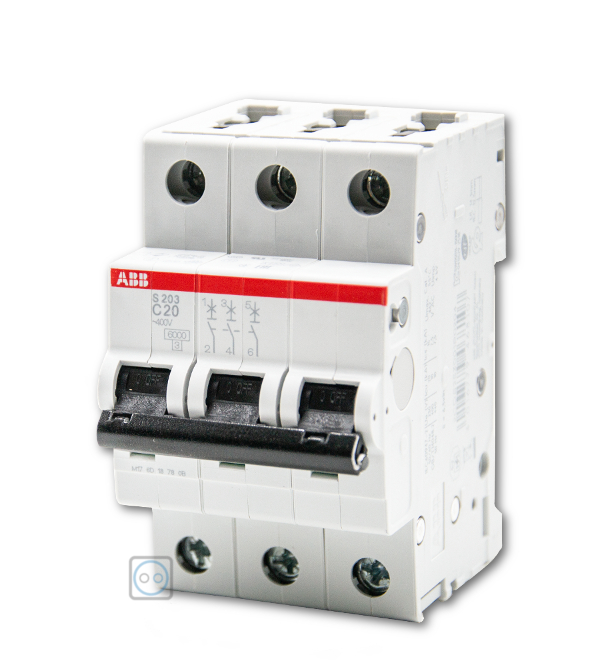ABB S203-C20 Sicherungsautomat 3-Polig C20 ABB S203-C20 Sicherungsautomat 3-Polig C20