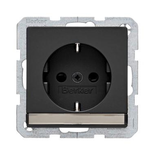 Berker 47496086 Steckdose SCHUKO mit Beschriftungsfeld u. erh.BS Q.1/Q.3 Anthrazit, Samt Berker 47496086 Steckdose SCHUKO mit Beschriftungsfeld u. erh.BS Q.1/Q.3 Anthrazit, Samt
