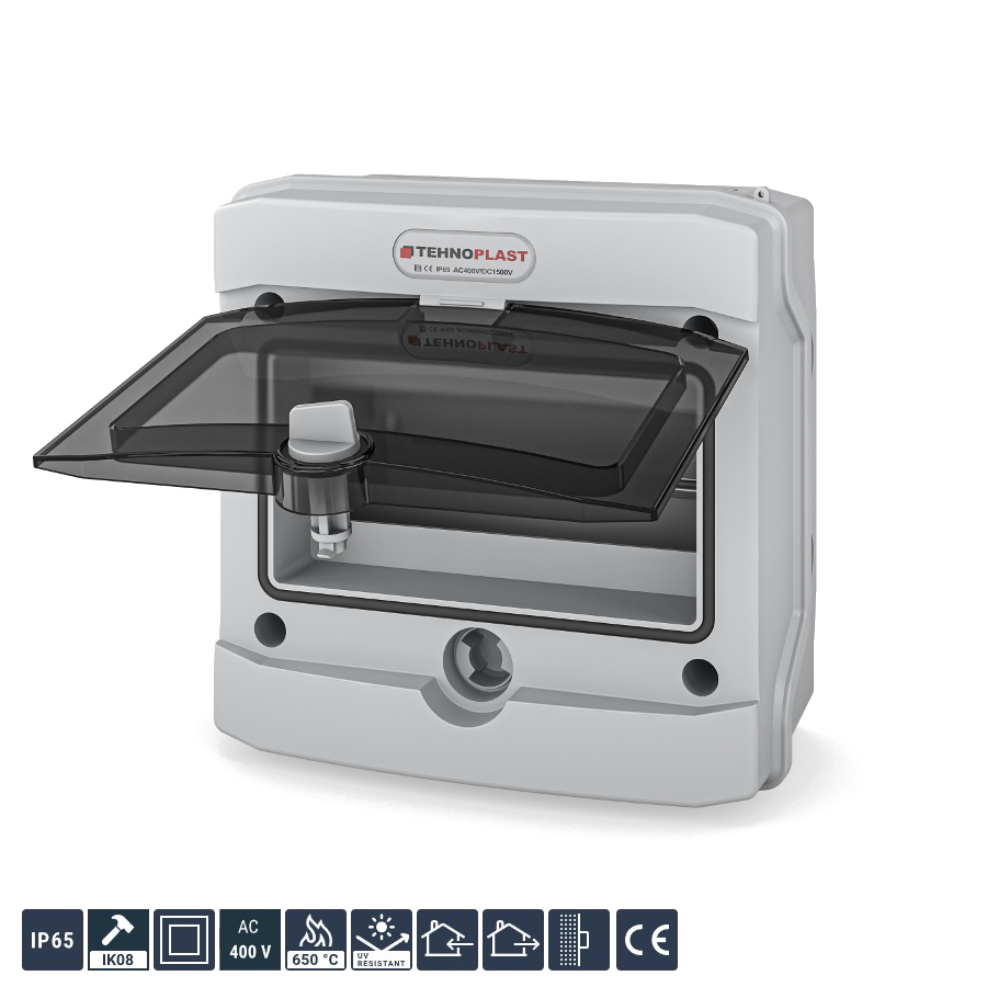 Tehnoplast N8D Aufputzverteiler IP65 1-Reihig 8PLE