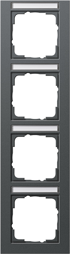 GIRA 111423 Rahmen 4-Fach mit Beschriftungsfeld Senkrecht E2 Anthrazit GIRA 111423 Rahmen 4-Fach mit Beschriftungsfeld Senkrecht E2 Anthrazit