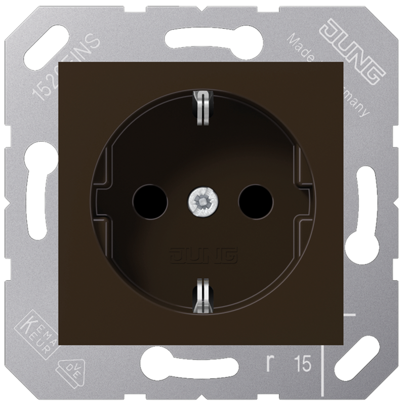 JUNG CD5120BFBR Steckdosen-Einsatz für Klappdeckel Braun
