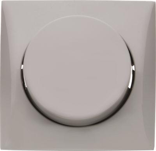 Berker 928712577 Drehdimmer mit Regulierknopf und Rahmen Integro Flow Grau, Glänzend