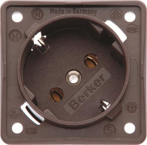 Berker 841852521 Steckdose SCHUKO 45°, mit Schraubklemmen, Integro Modul-Einsätze, Braun M. Berker 841852521 Steckdose SCHUKO 45°, mit Schraubklemmen, Integro Modul-Einsätze, Braun M.