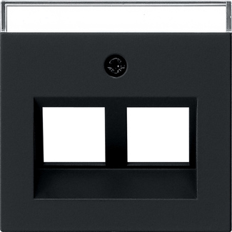 GIRA 2640005 Abdeckung Modular-Jack 2-Fach mit Beschriftungsfeld Schwarz-Matt GIRA 2640005 Abdeckung Modular-Jack 2-Fach mit Beschriftungsfeld Schwarz-Matt