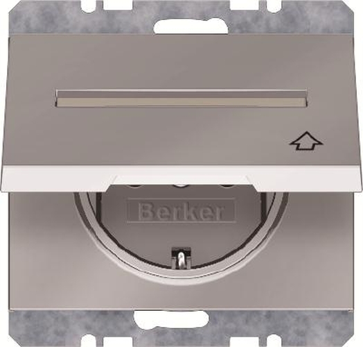 Berker 47527204 Steckdose SCHUKO mit Klappdeckel, BSF u. erh.BS K.5 Edelstahl Rostfrei