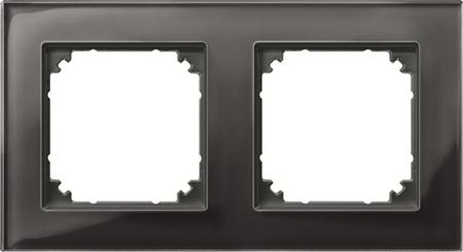 Merten 489203 Rahmen 2-Fach M-Plan Echtglas Onyxschwarz