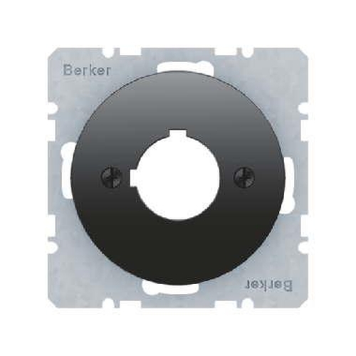 Berker 14322045 Zentralplatte für Melde- und Befehlsgerät Ø 22,5 mm Schwarz, Glänzend