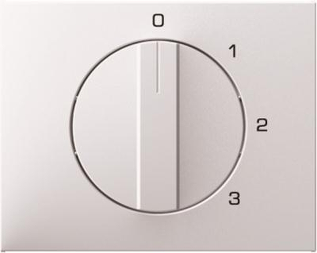 Berker 10877109 Zentralstück mit Drehknopf für 3-Stufenschalter K.1 Polarweiß, Glänzend