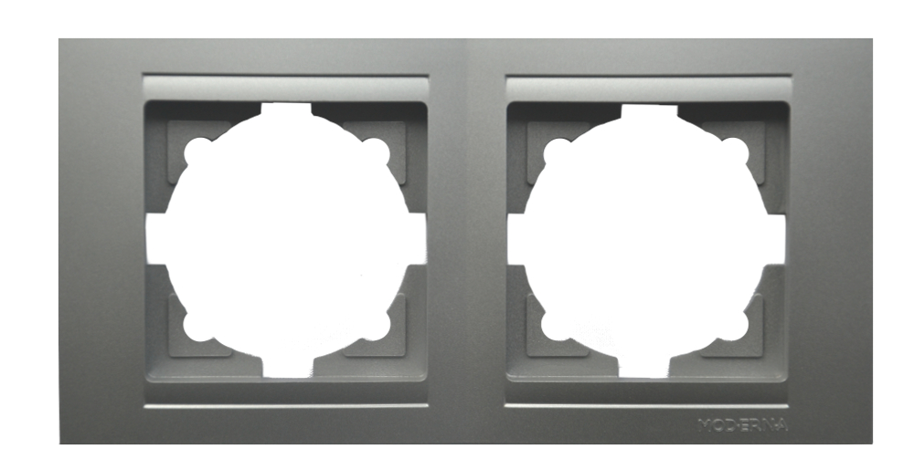 Moderna 2-Fach Abdeckrahmen Silber Moderna 2-Fach Abdeckrahmen Silber