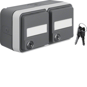 Berker 47893525 W.1 Aufputz 2-Fach Steckdose Waagerecht mit Schloß Grau Berker 47893525 W.1 Aufputz 2-Fach Steckdose Waagerecht mit Schloß Grau