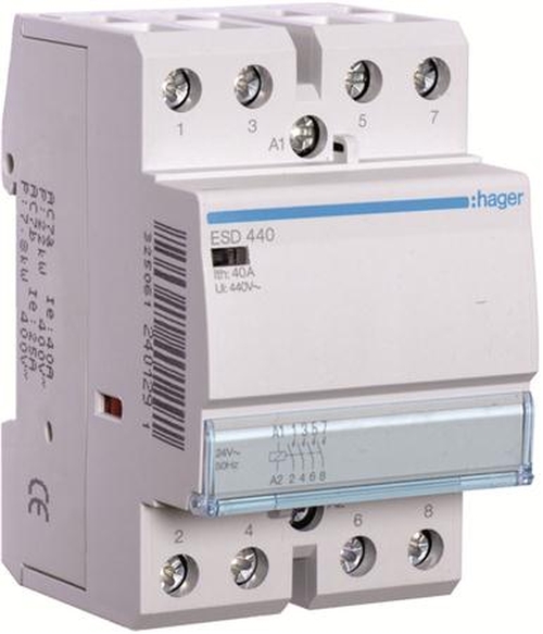 Hager ESD440 Installationsschütze 40A 4 Schließer 24V