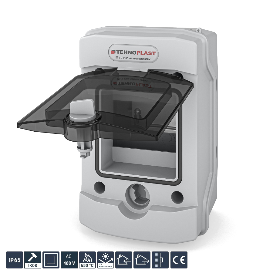 Tehnoplast N4D Aufputzverteiler IP65 1-Reihig 4PLE