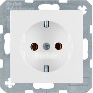 Berker 47438989 Steckdose SCHUKO S.1 Polarweiß, Glänzend