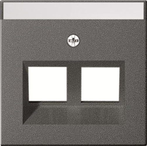 GIRA 264028 Abdeckung Modular-Jack 2-Fach mit Beschriftungsfeld Anthrazit GIRA 264028 Abdeckung Modular-Jack 2-Fach mit Beschriftungsfeld Anthrazit