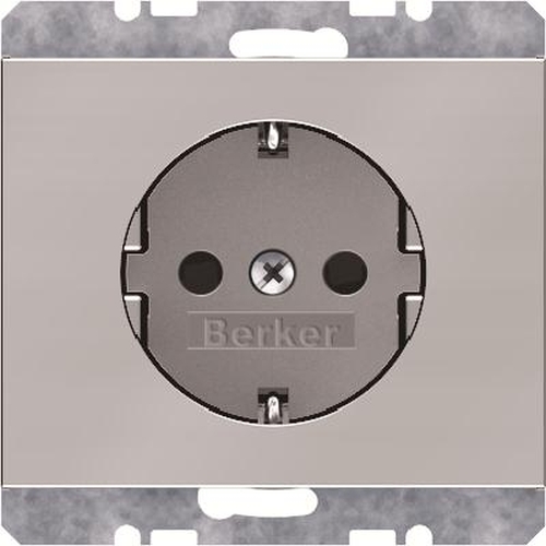 Berker 41357004 Steckdose SCHUKO mit erhöhtem Berührungsschutz K.5 Edelstahl Rostfrei