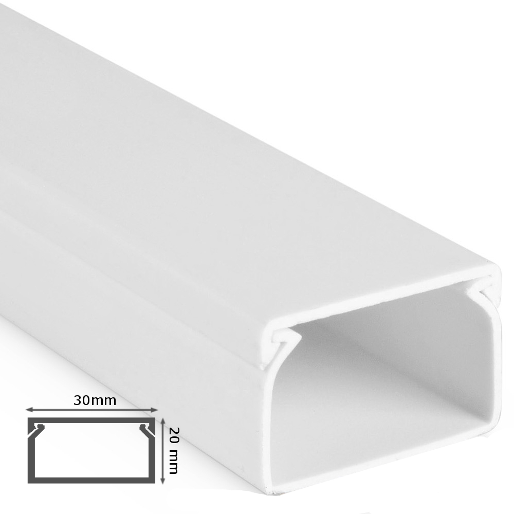 Kabelkanal 20x30x1000mm Selbstklebend Weiß Kabelkanal 20x30x1000mm Selbstklebend Weiß