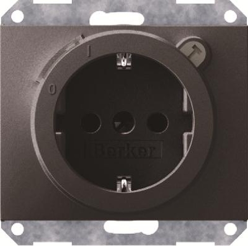 Berker 47087006 Steckdose SCHUKO mit FI-Schutzschalter u. erh.BS K.1 Anthrazit, Matt Berker 47087006 Steckdose SCHUKO mit FI-Schutzschalter u. erh.BS K.1 Anthrazit, Matt