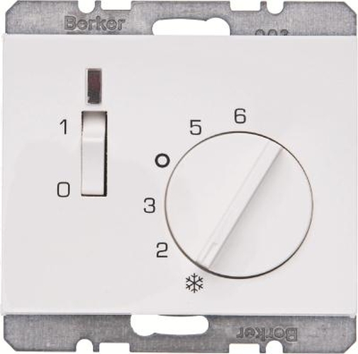 Berker 20317109 Temp.-Regler 24 V m. Öffner, Z.-Stk., Wippsch. u. LED K.1 Polarweiß, Glänzend Berker 20317109 Temp.-Regler 24 V m. Öffner, Z.-Stk., Wippsch. u. LED K.1 Polarweiß, Glänzend