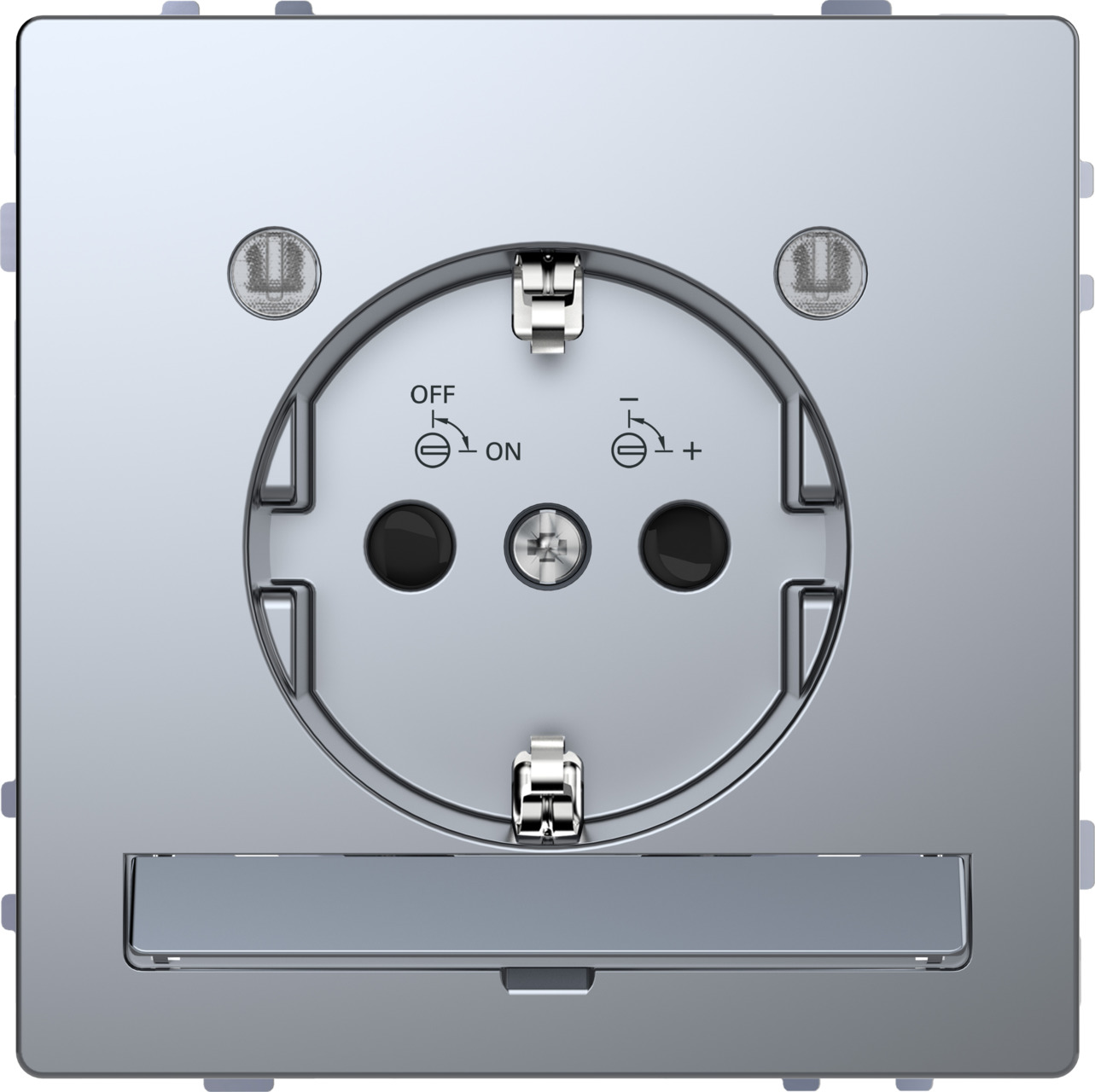 Merten MEG2304-6036 Schuko Steckdosen-Einsatz Lichtauslass und LED Edelstahl