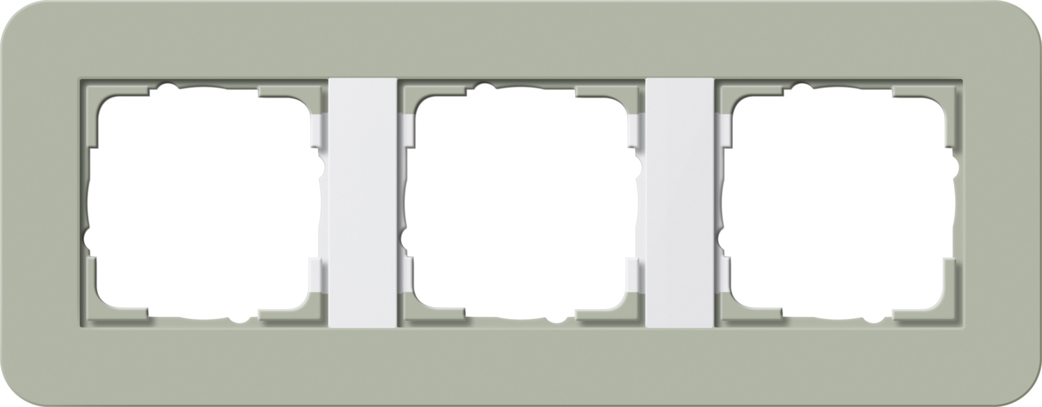 Gira 0213415 3-Fach Rahmen E3 Graugrün-Reinweiß Glänzend