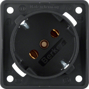 Berker 8418525 Steckdose SCHUKO 45°, mit Schraubklemmen, Integro Modul-Einsätze, Schwarz M. Berker 8418525 Steckdose SCHUKO 45°, mit Schraubklemmen, Integro Modul-Einsätze, Schwarz M.