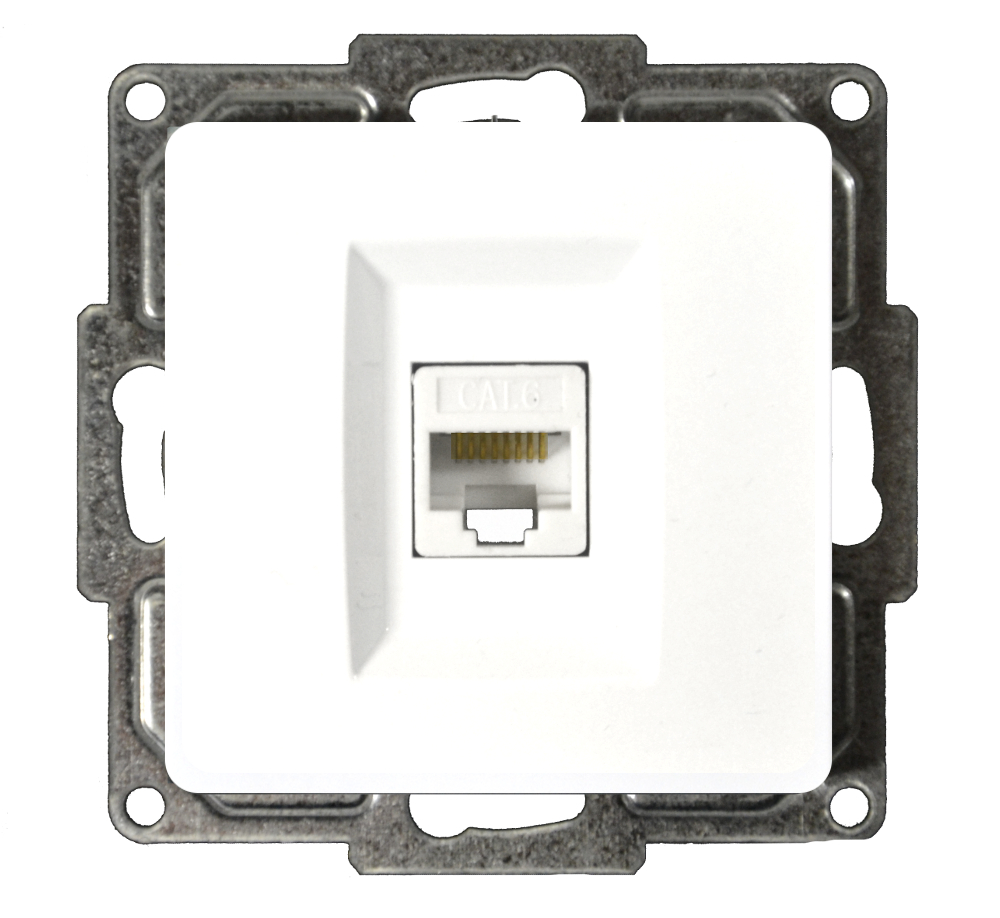 Moderna RJ45 Cat 6 Datendose 1-Fach Alpinweiß Moderna RJ45 Cat 6 Datendose 1-Fach Alpinweiß