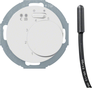Berker 20342079 Fußbodentemperaturregler m. Schließer,Wippschalter, R.classic Polarweiß,Glänzend