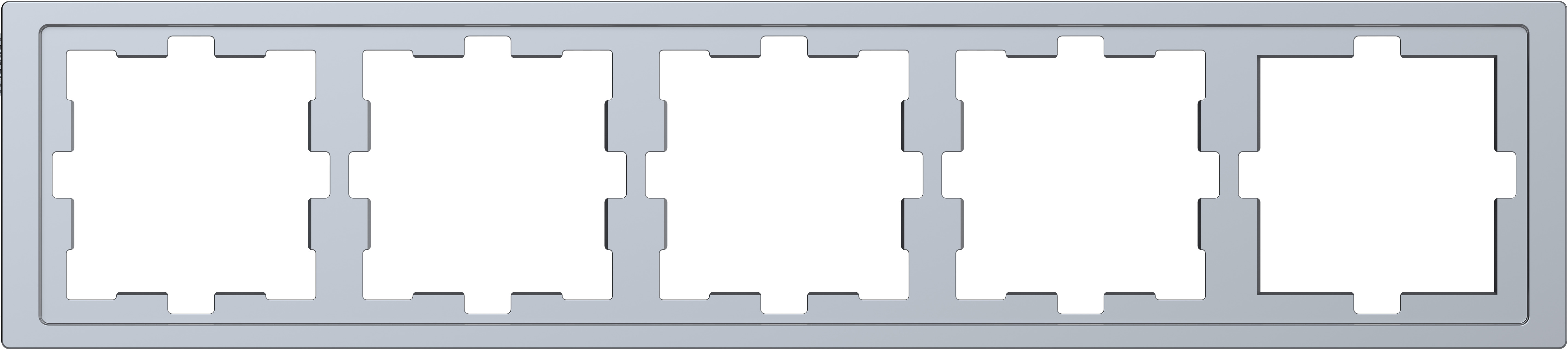 Merten MEG4050-6536 Rahmen 5-Fach D-Life Edelstahl
