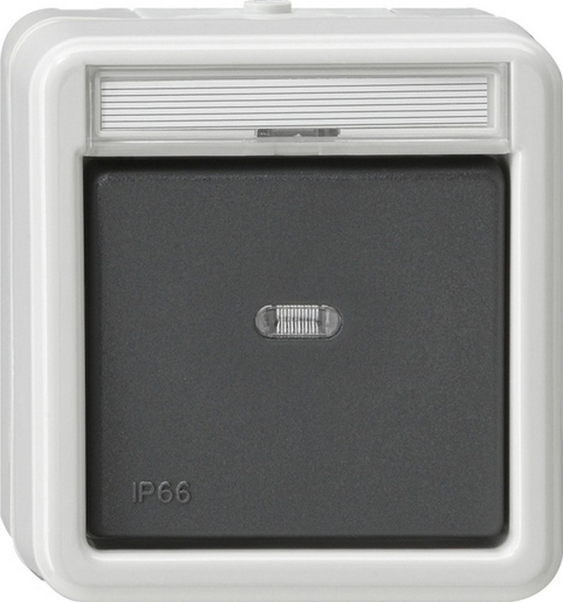 GIRA 010731 AP-Kreuzschalter mit Beschriftungsfeld IP66 Grau GIRA 010731 AP-Kreuzschalter mit Beschriftungsfeld IP66 Grau
