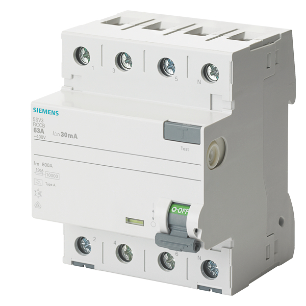 Siemens 5SV3344-6 Fi-Schutzschalter 40A 4-Polig 0,03A Siemens 5SV3344-6 Fi-Schutzschalter 40A 4-Polig 0,03A