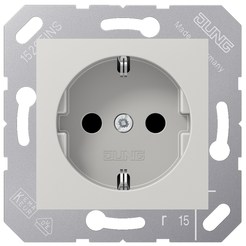 JUNG CD5120BFLG Steckdosen-Einsatz für Klappdeckel Lichtgrau JUNG CD5120BFLG Steckdosen-Einsatz für Klappdeckel Lichtgrau