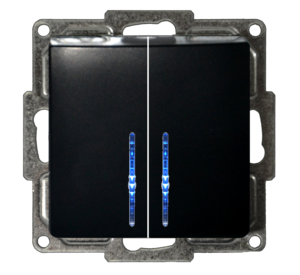 Moderna Serienschalter mit LED Schwarz Moderna Serienschalter mit LED Schwarz