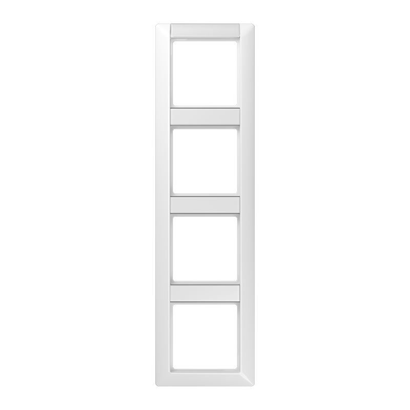 JUNG AS584NAWW Rahmen 4-Fach mit Schriftfeld für senkrechte Kombinationen Alpinweiß