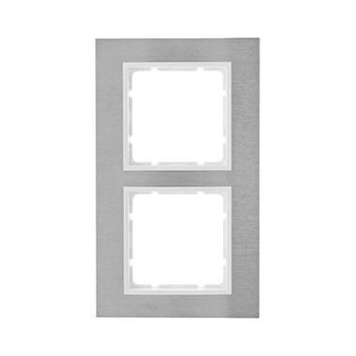 Berker 10123609 Rahmen 2Fach B.7 Edelstahl/Polarweiß Berker 10123609 Rahmen 2Fach B.7 Edelstahl/Polarweiß