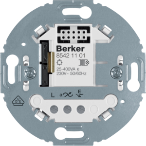 Berker 85421101 Tastdimmer Einsätz 1fach (R, L) 2-Draht, Tragring rund